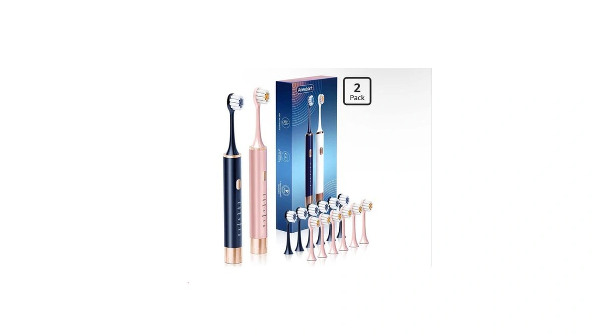 Aneebart Blue & Pink Electric Toothbrush For Adults, Usb Rechargeable
