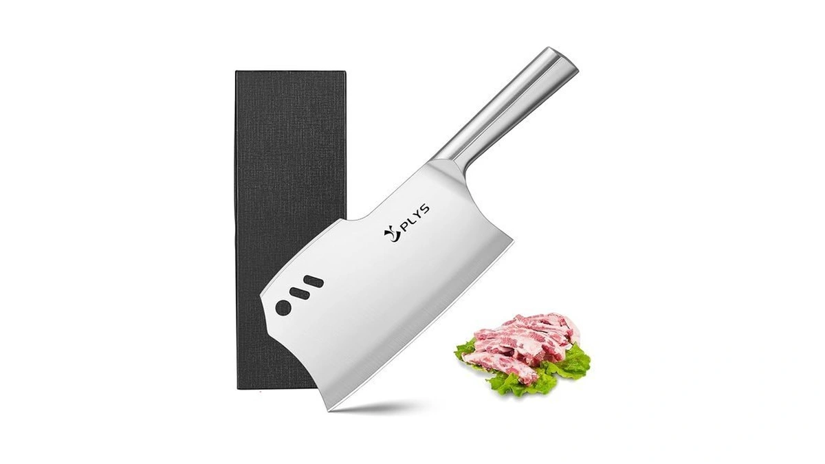 Plys 7.2 Inch Dual-edge Meat Cleaver Knife, Heavy Duty Bone