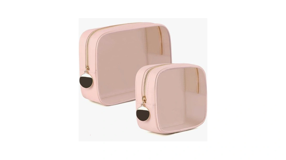 Yopcdj 2pcs Clear Makeup Bag Set, Waterproof Tpu Purse Organizer