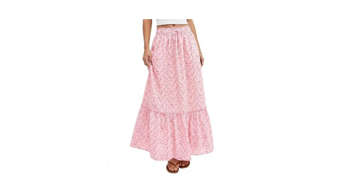 Btfbm Womens Boho Maxi Skirt 2026 Summer Floral High Waisted