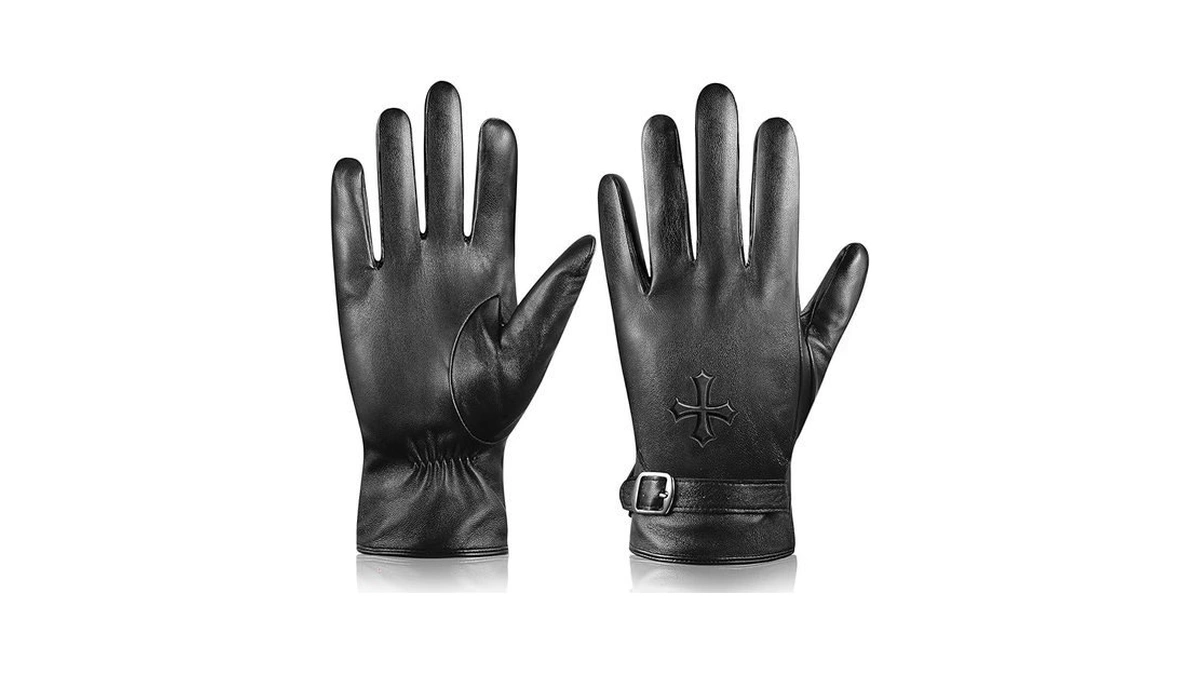Aegend Sheepskin Leather Gloves,cross Jesus Faith Christmas Gift-thermal Winter Glove