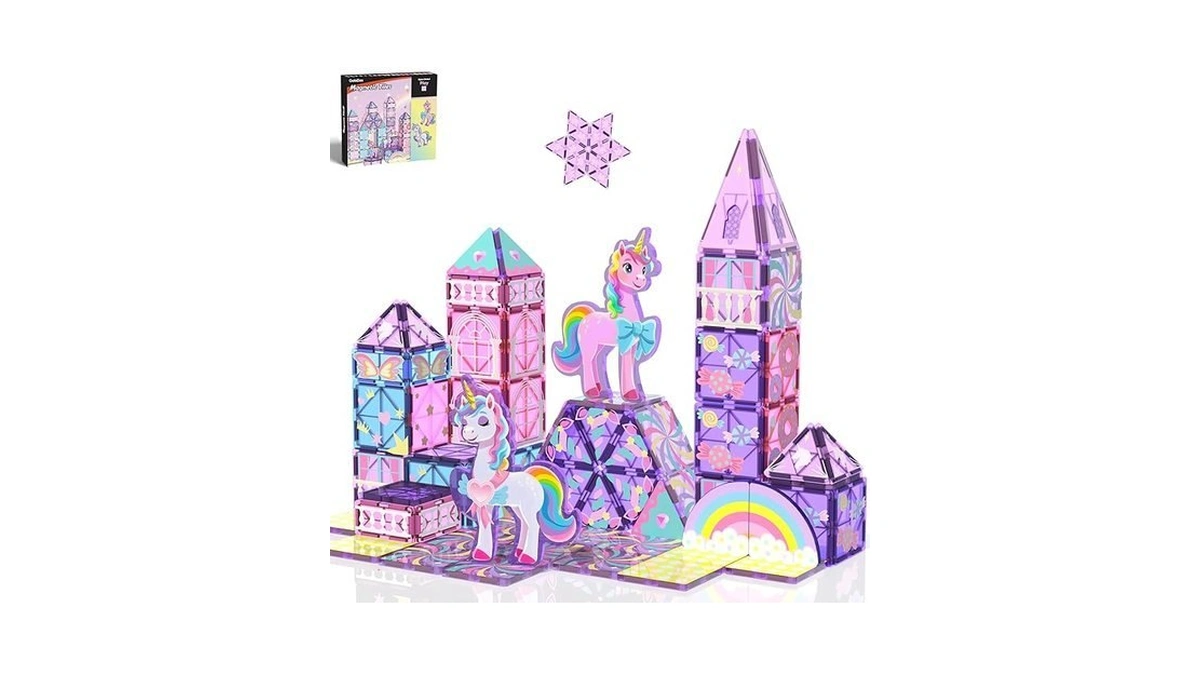 Gobidex Magnetic Building Blocks Unicorn Toys For Girls, Princess Magnetic