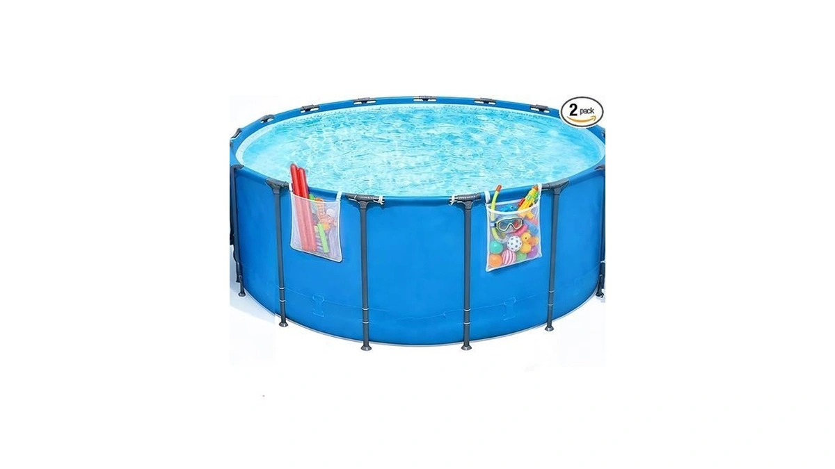 Patented Design! Poolside Mesh Storage Bags With Adjustable Straps, 1-second