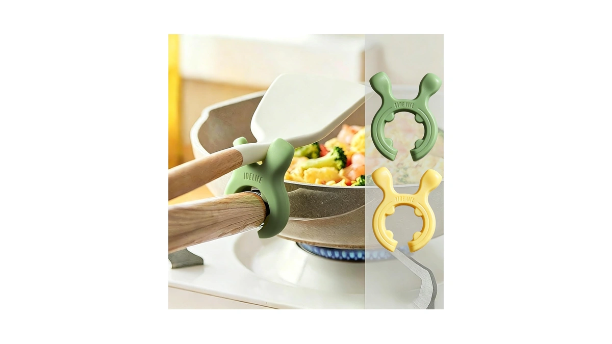 2pcs Silicone Spoon Rest - Utensil Holder For Ladle, Tongs,