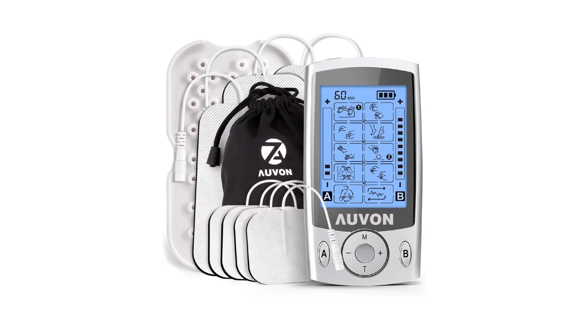 Auvon Dual Channel Tens Unit Muscle Stimulator Machine With 20