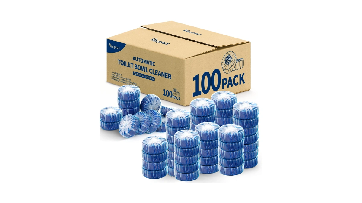 Vacplus Automatic Toilet Bowl Cleaner Tablets, Drop-in Tank Cleaner For