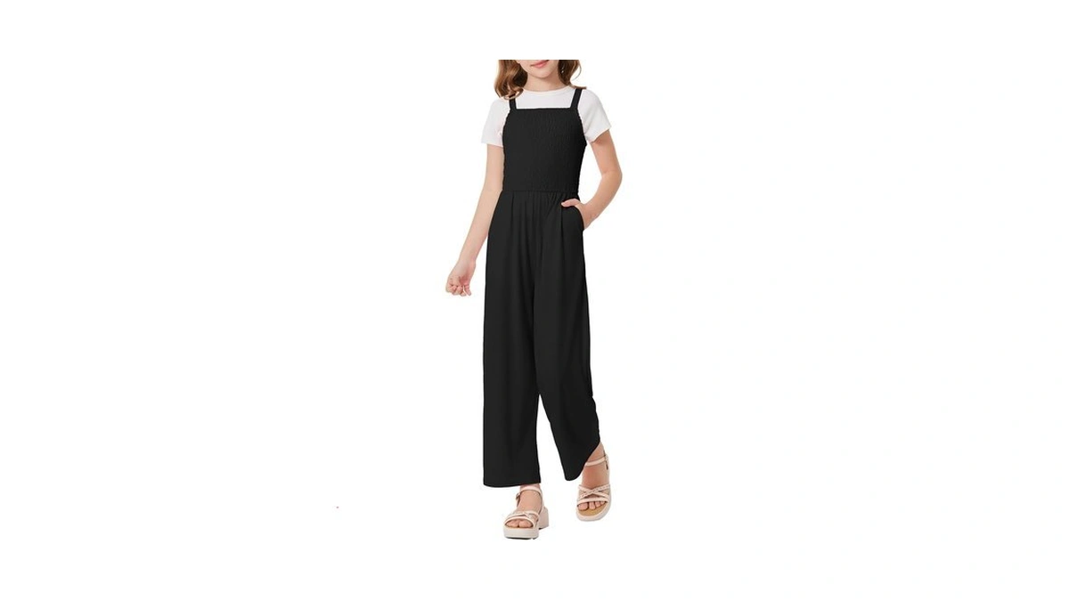 Grace Karin Girls Black Jumpsuit Size 14 Girl Summer Romper