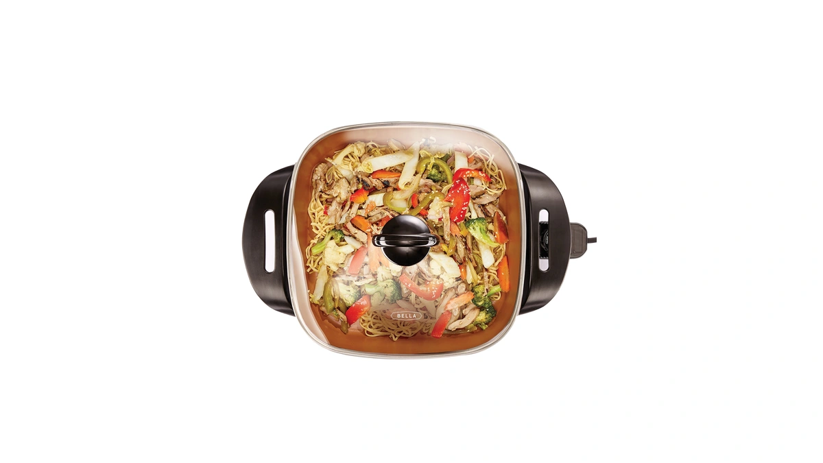 Bella Electric Skillet And Frying Pan With Glass Lid, Nonstick