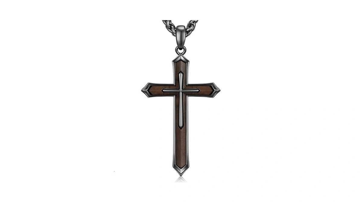 Amazon coupon: Norbu Wooden Cross Necklace For Men, Men
