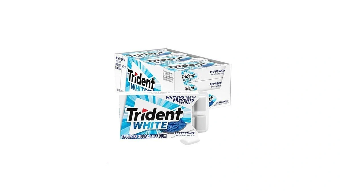 Trident White Peppermint Sugar-free Chewing Gum, 9 Packs Of 16