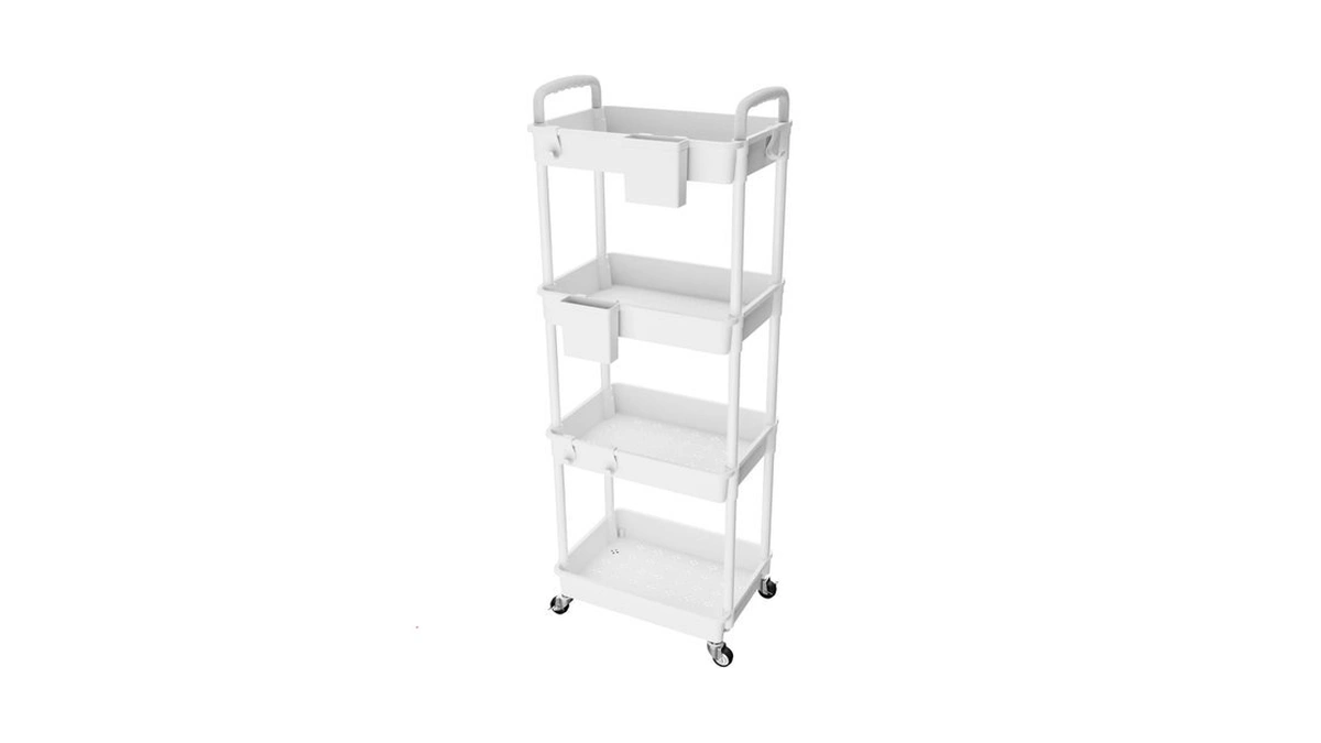 4 Tier Rolling Utility Cart With Handle,rebecat Utility Cart Made