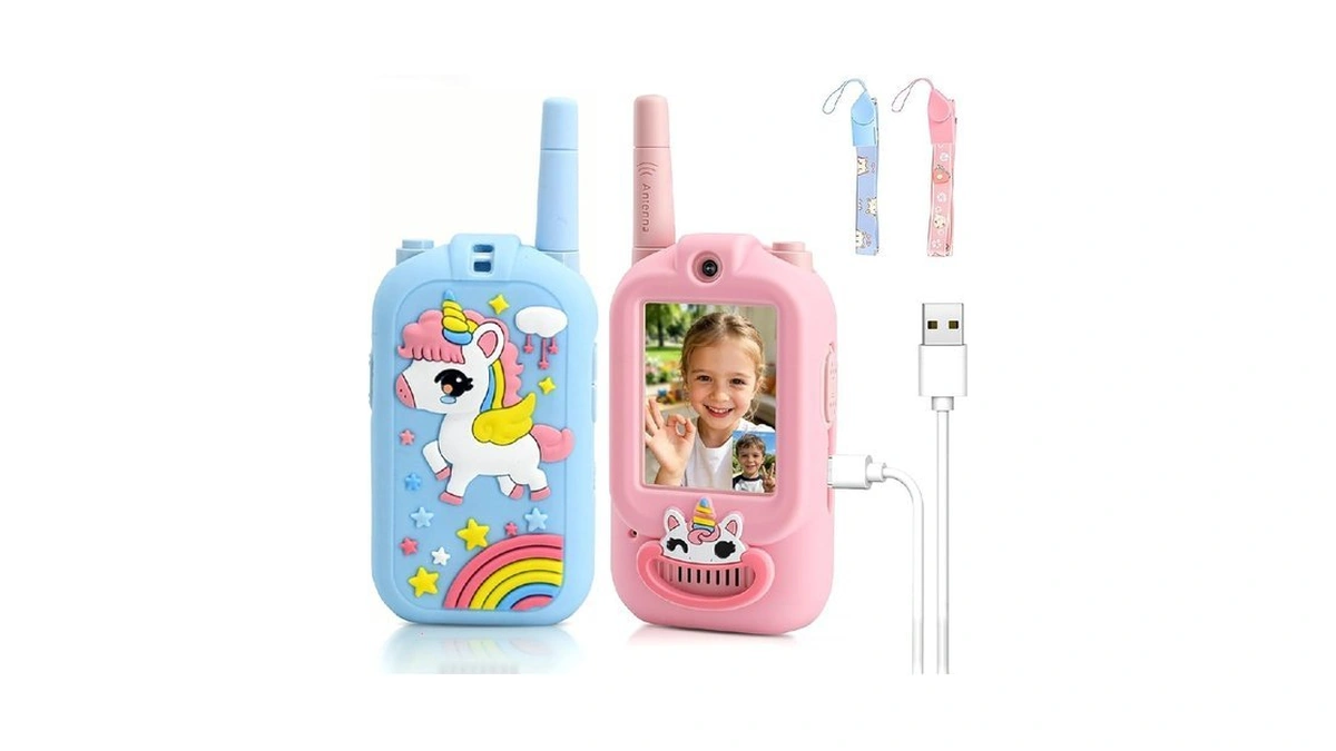 Video Walkie Talkies For Kids Ages 3-12, 2 Pack Rechargeable