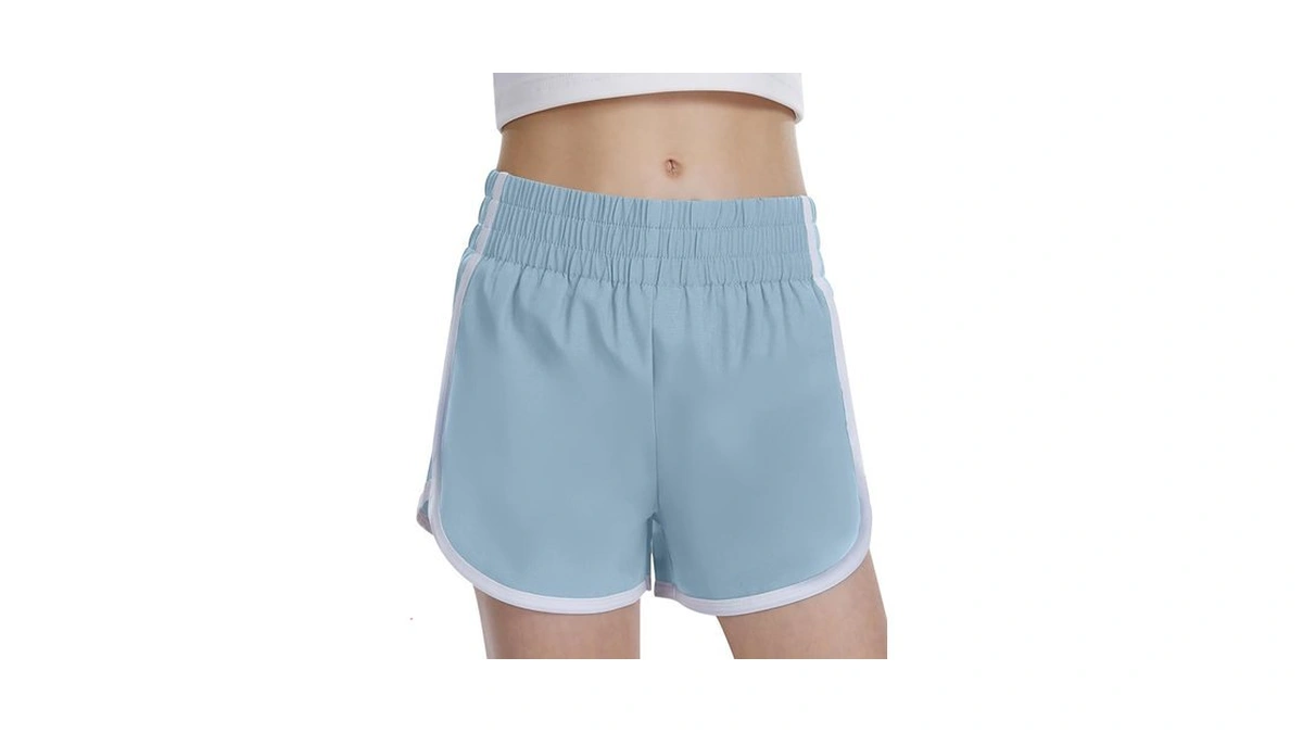 Documo Girls Athletic Shorts High Waist Soccer Shorts For Kids