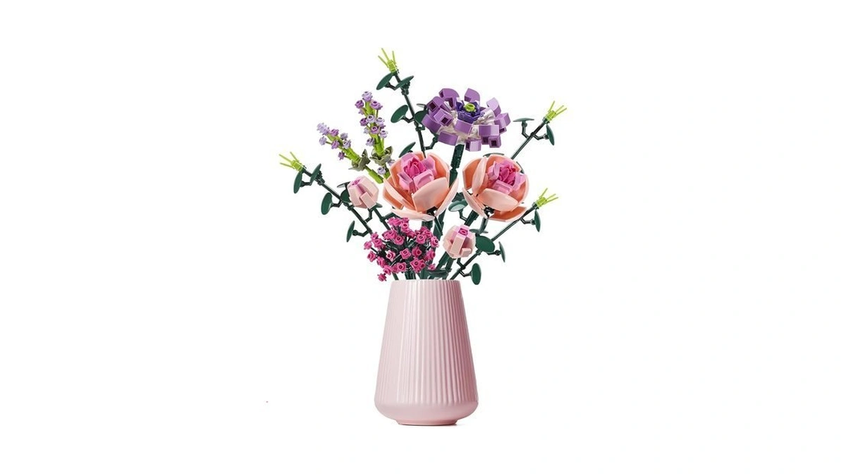 Chodia Flower Bouquet Building Blocks Artificial Pink Botanical Collection Bricks