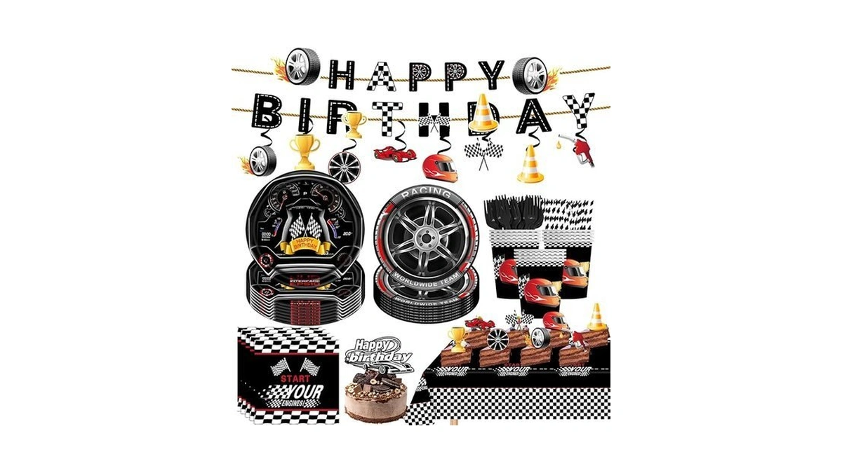 139pcs Race Car Birthday Party Decorations Tableware Set Serve 20,