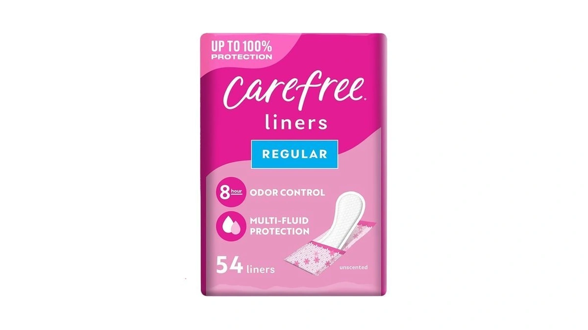 Carefree Panty Liners For Women, Regular, Wrapped, Unscented, 54ct