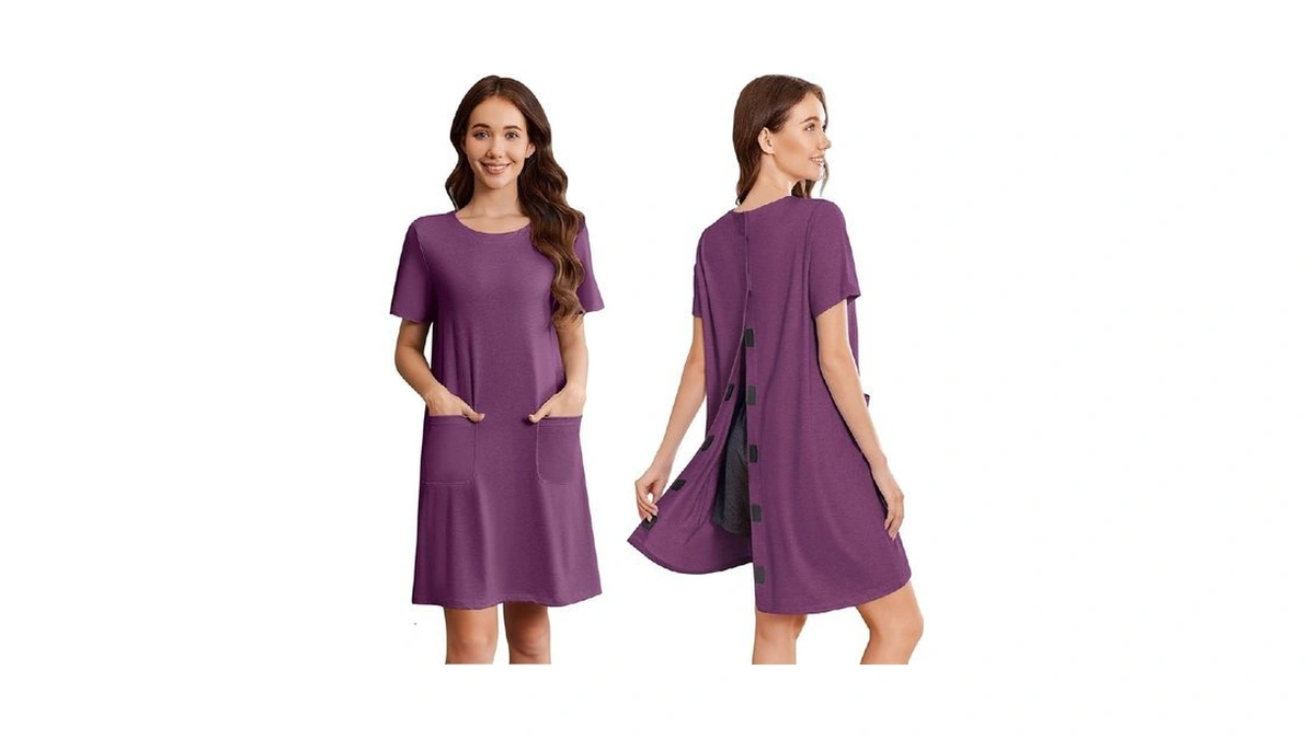 Deyeek Open Back Hospital Gowns For Women Tear Away Short