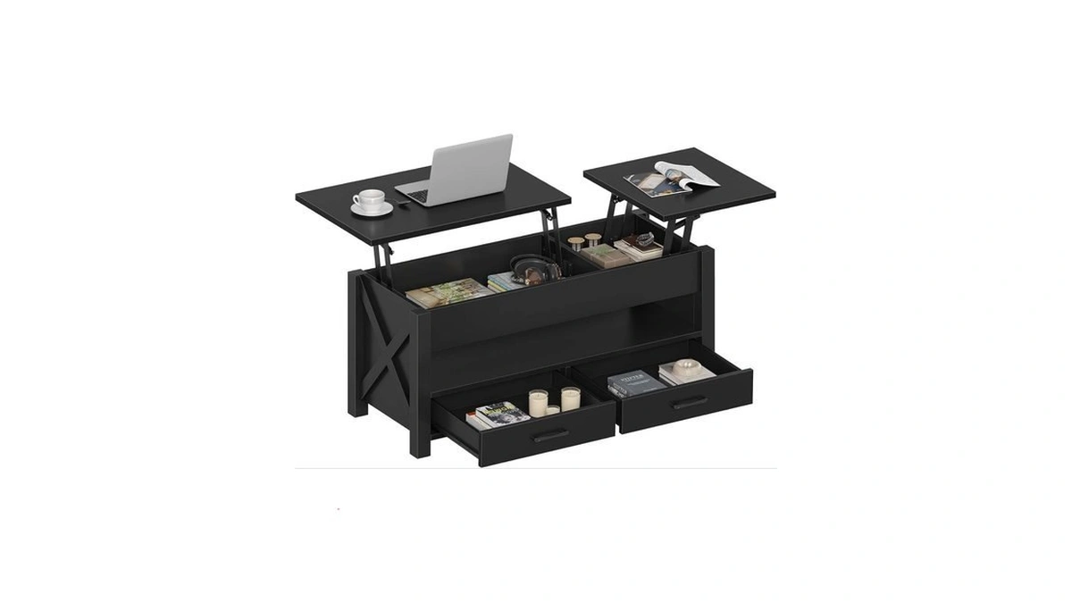 Seventable Coffee Table, 39.3" Lift Top Coffee Table With 2
