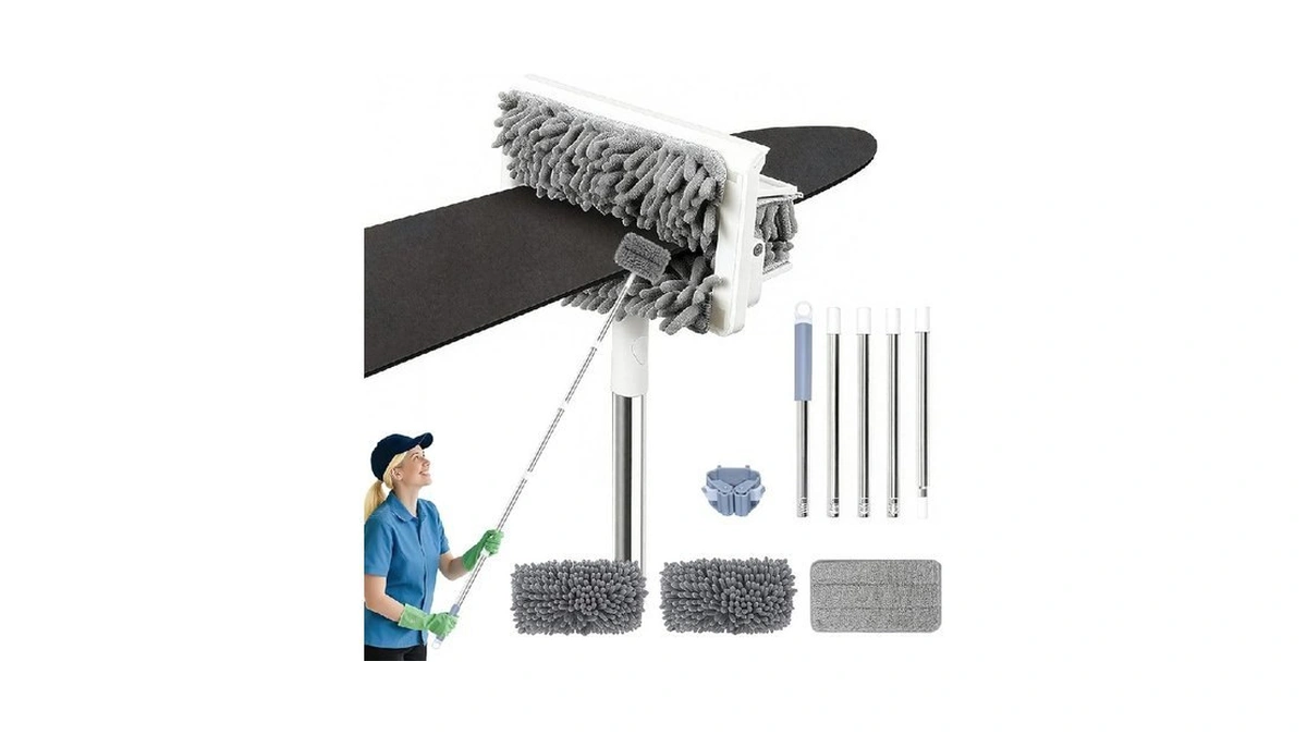 Ceiling Fan Cleaner Duster With 80'' Extendable Long Handle Pole