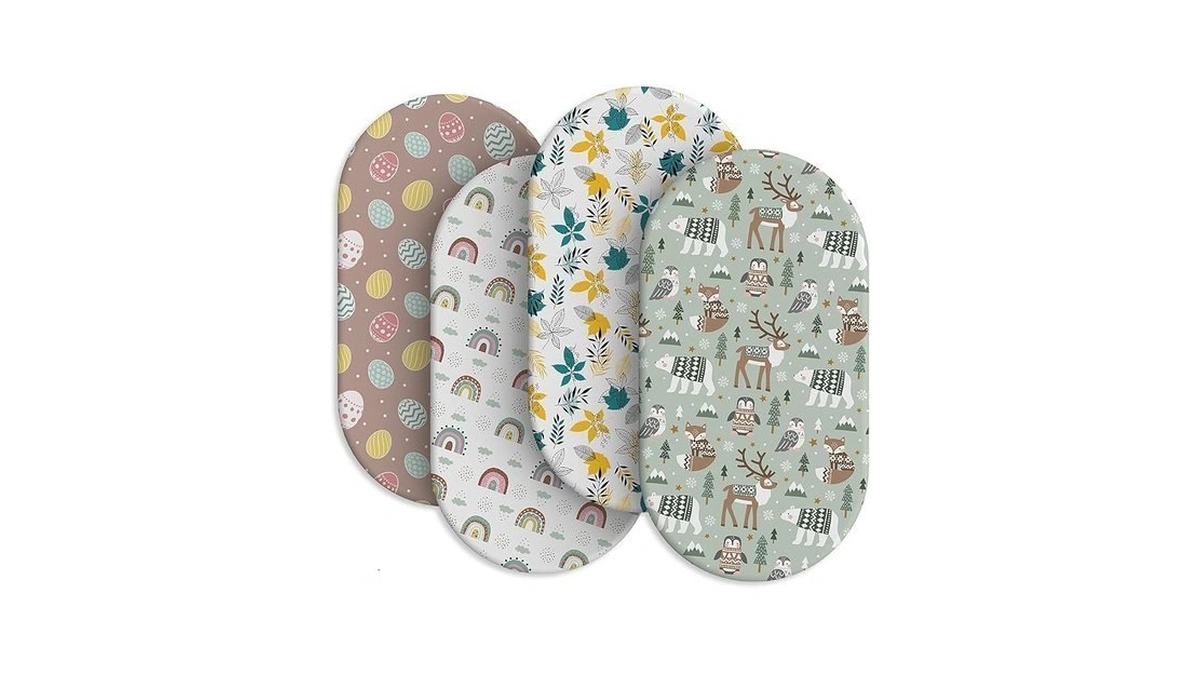 Iocclh Baby Bassinet Sheets For Baby Boy Girls,4-pack Fitted Bassinet