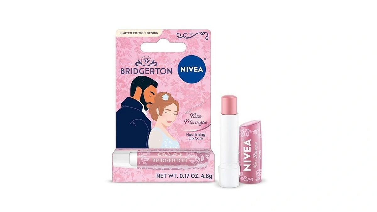 Nivea Rose Meringue Lip Balm, Nourishing Lip Care, Bridgerton Limited