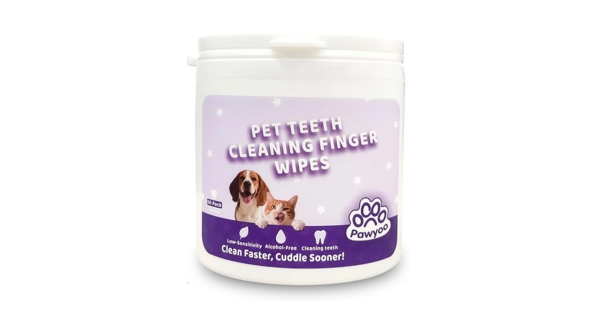 Pawyoo Cats Dogs Dental Care Finger Wipes - 50 Pcs
