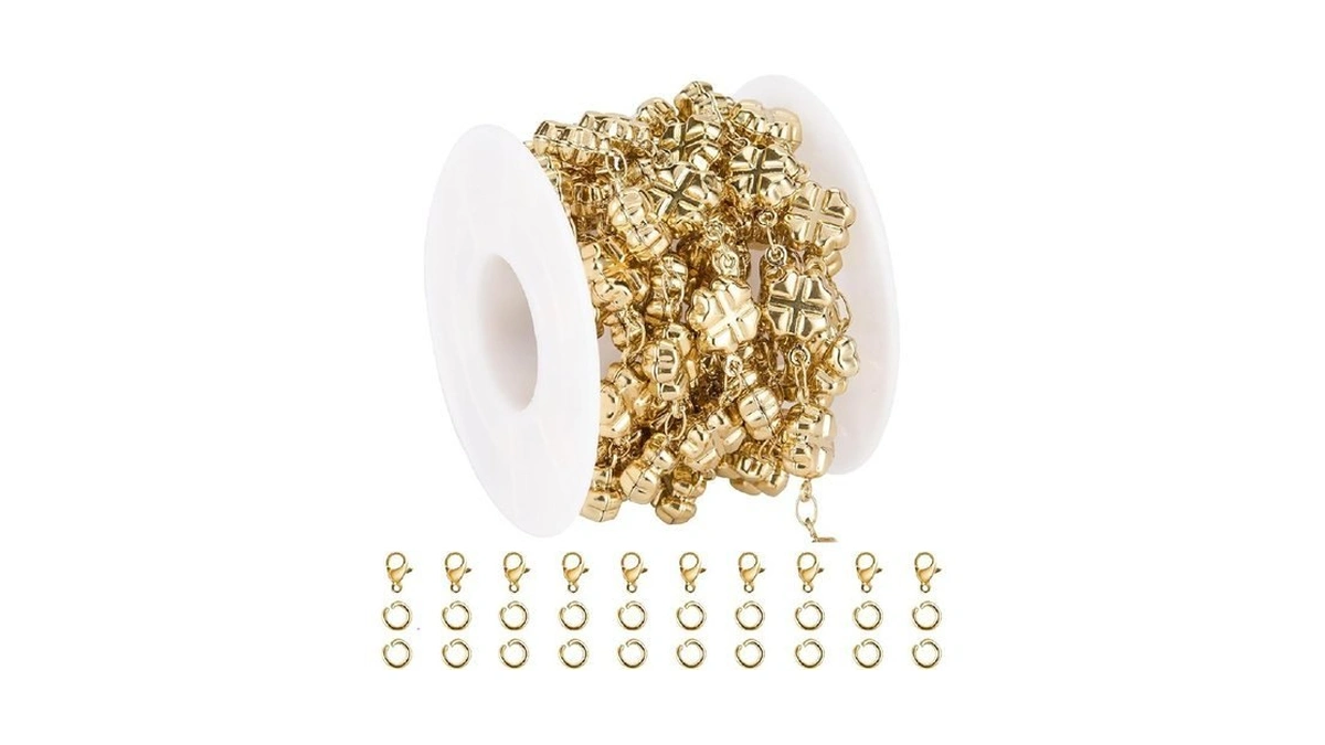 Gtvoodx 18k Gold Plated Soldered Jewelry Making Chains 6.6 Ft