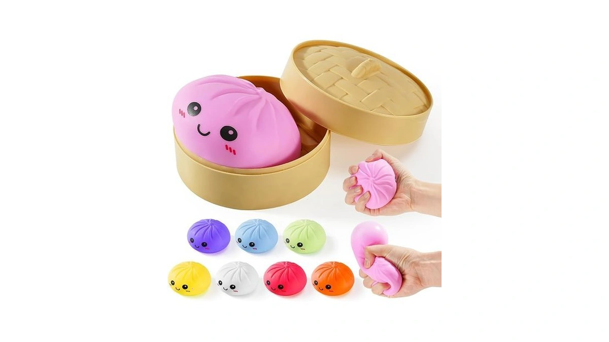 Dumpling Squishy, Random Color Dumpling Mystery Box, Colorful Dumplings Stress