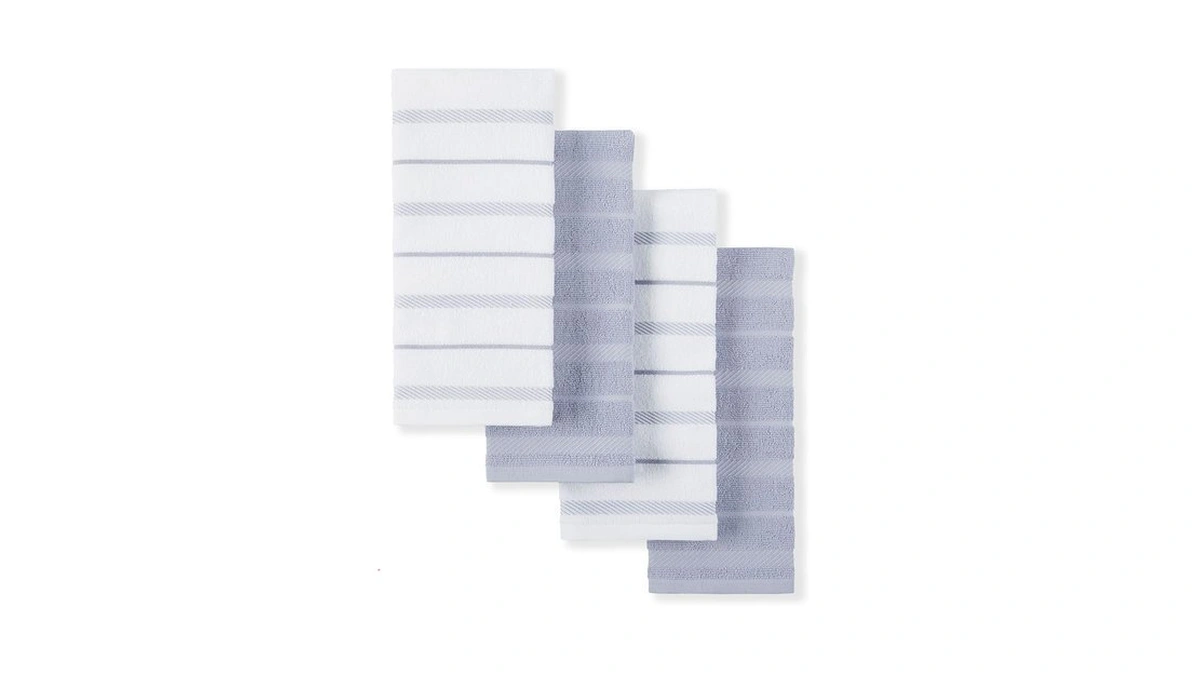 Kitchenaid Albany Kitchen Towel 4-pack Set, Lavender Cream/white, 16"x26"
