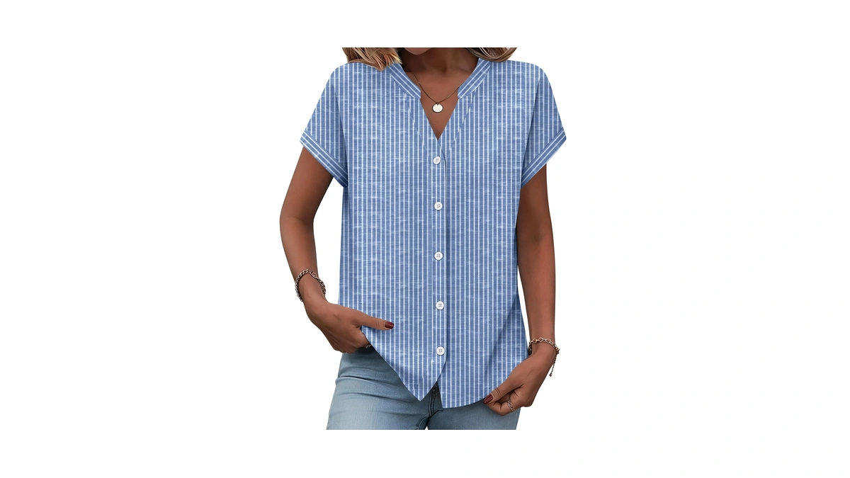 Zeagoo Blouse For Women Business Casual Short Sleeve Button Down