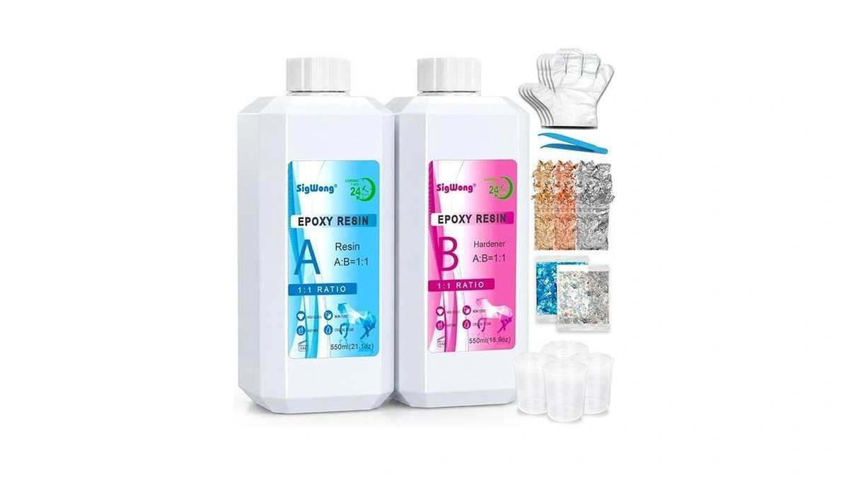 Sigwong Epoxy Resin 40oz - Crystal Clear Coating Kit, Easy