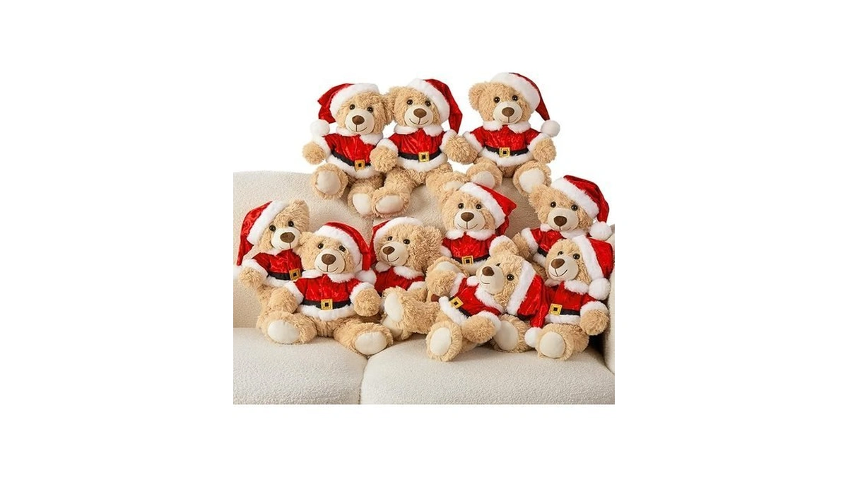 Maogolan 10 Pack Christmas Teddy Bears Stuffed Animal 14'' Plush