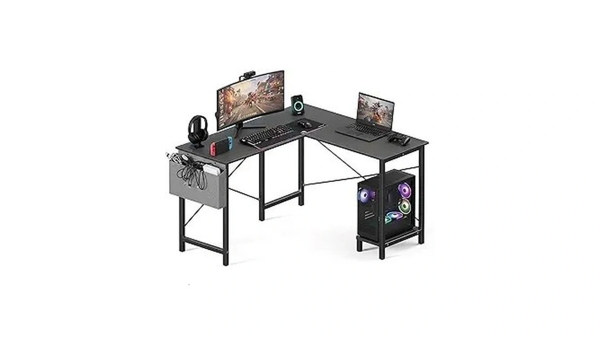 Olixis L Shaped Desk, 50-inch Office Computer Gaming Desks Corner