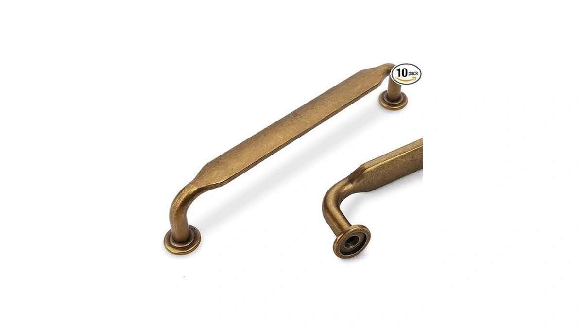 Giyuro 10 Pack Antique Brass Cabinet Pulls 5 Inch(128mm) Kitchen