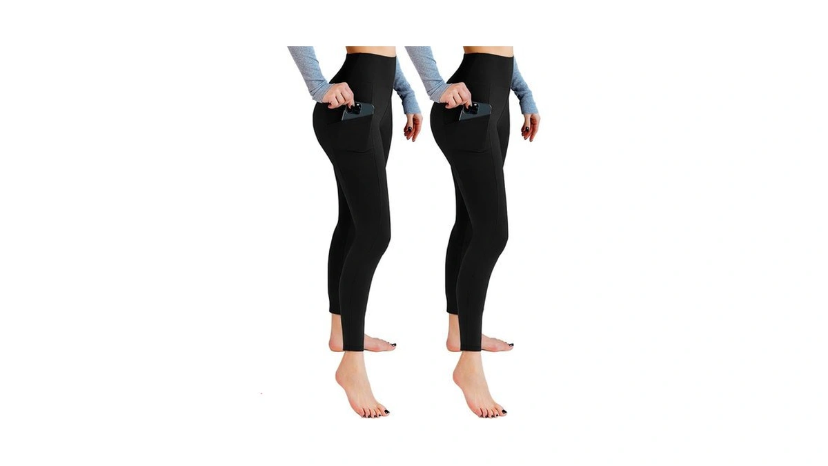 Leafigure 2 Pack Leggings With Pockets For Women, High Waisted