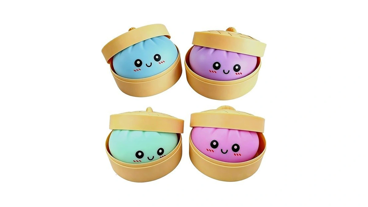 4pcs Bun Stress Ball Relief Set, Steamed Stuffed Bun With