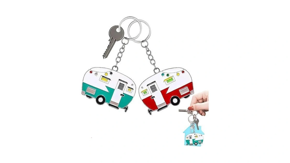 Trustblai 2 Pack Camper Keychain Set Happy Rv Camper Keyring