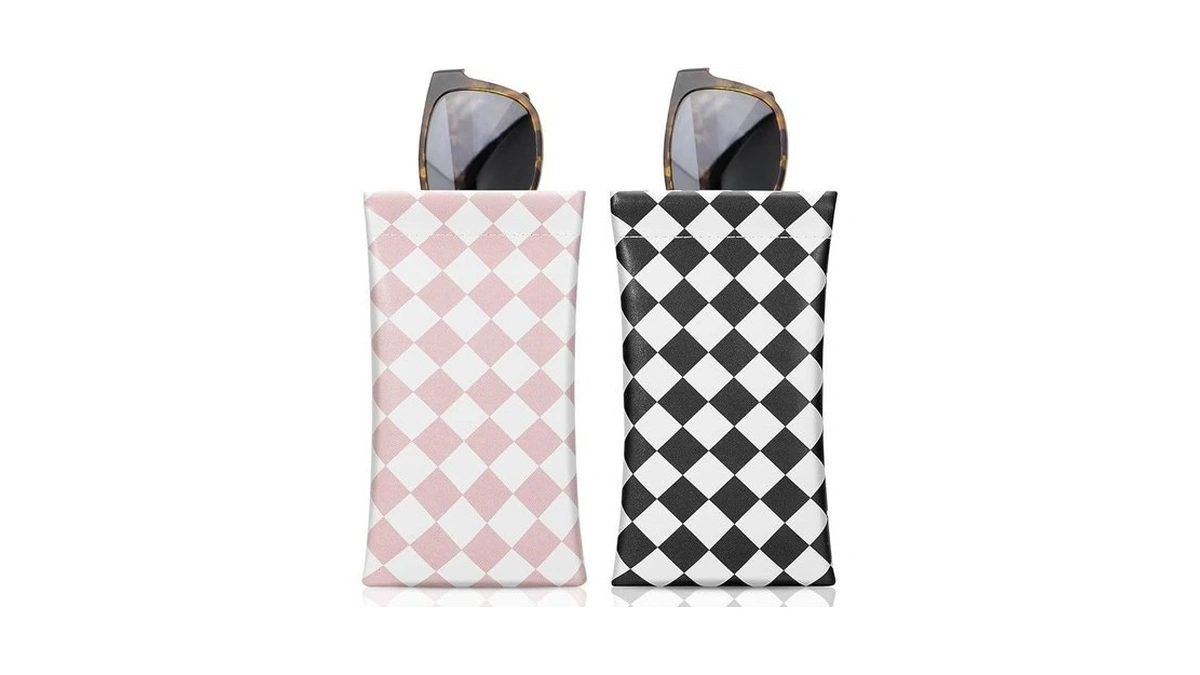 Moko Squeeze Top Glasses Pouch (2 Pack), Portable Leather Soft