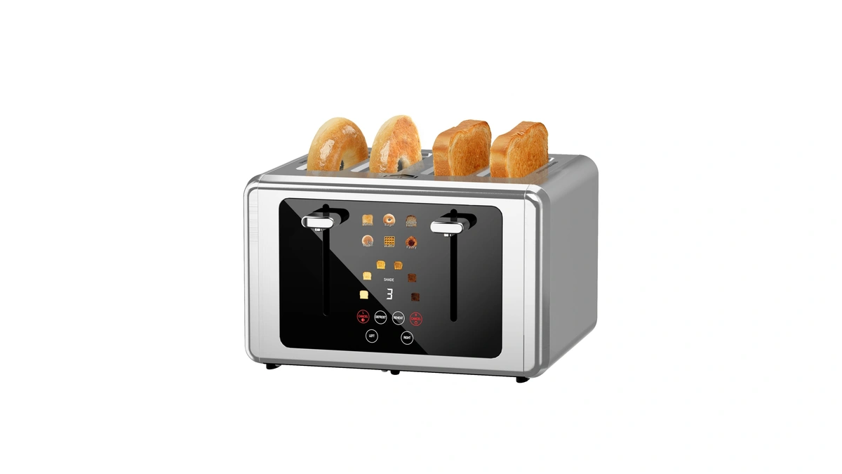 Wunly Smart Digital 4 Slice Toaster With Touch Screen, 1.5''