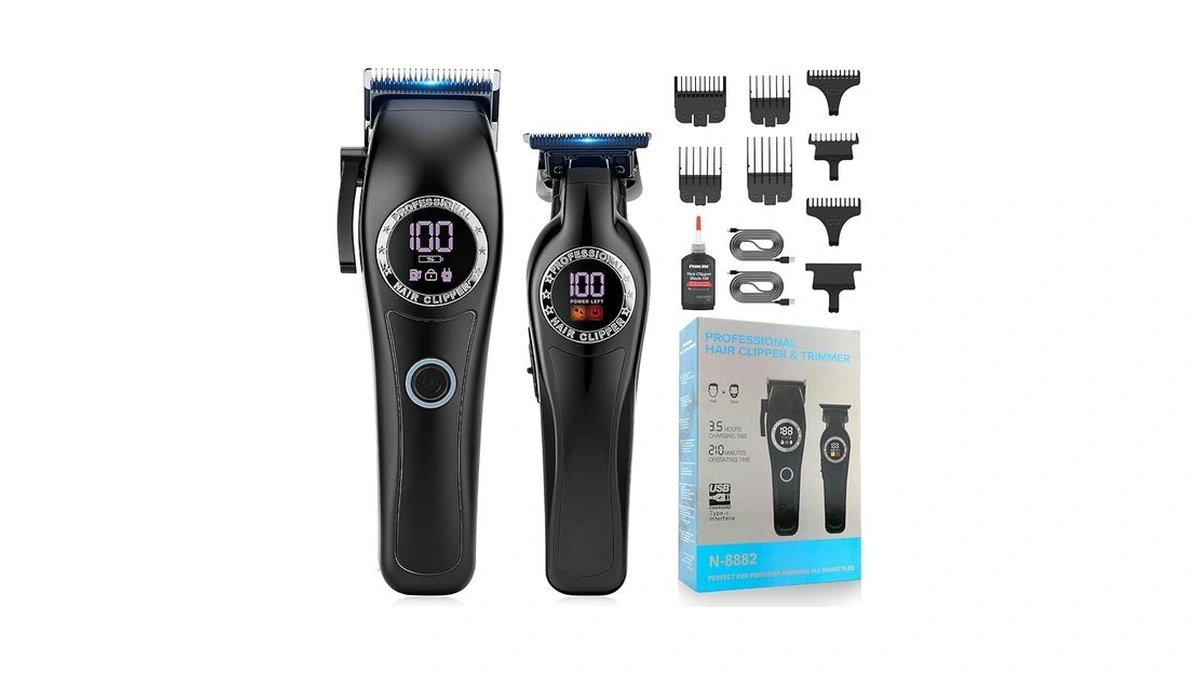 Qreeyx Professional Hair Clippers For Men, 2-in-1 Clipper And Trimmer