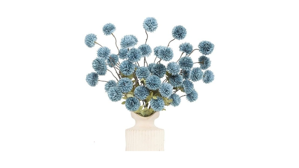 Duhouse 6pcs Artificial Flowers Faux Silk Pompon Mum,silk Small Mini