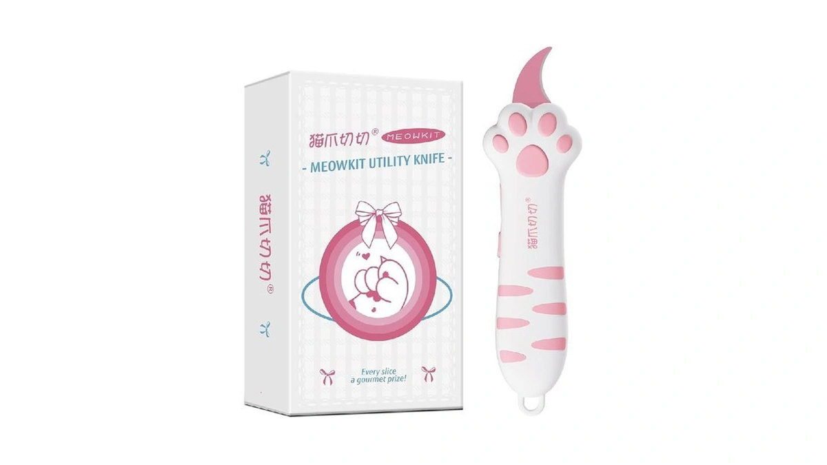Meowkit Cat Paw Box Cutter Retractable With Cat Paw Handle,