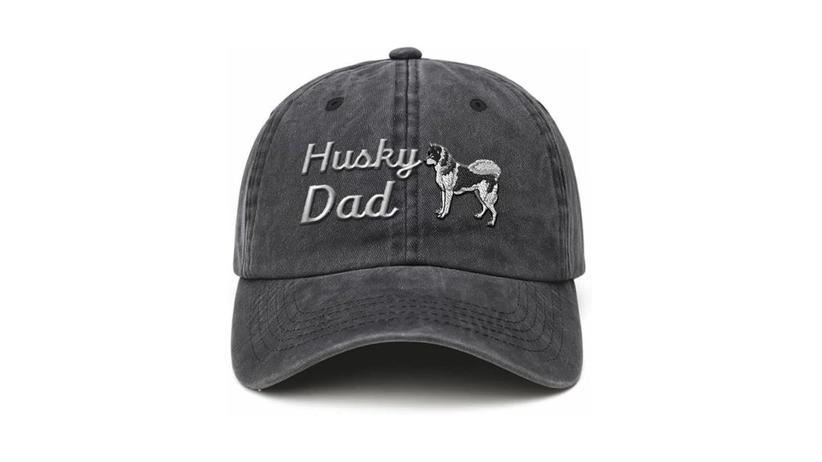 Soft Baseball Cap Embroidered Hat Siberian Dad Husky Dog Sibe