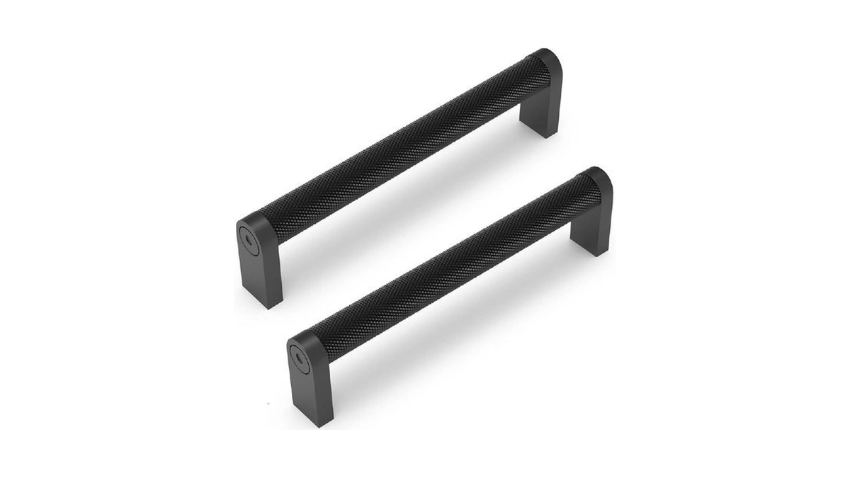Komotia 10 Pack Matte Black Cabinet Pulls Knurled 5 Inch