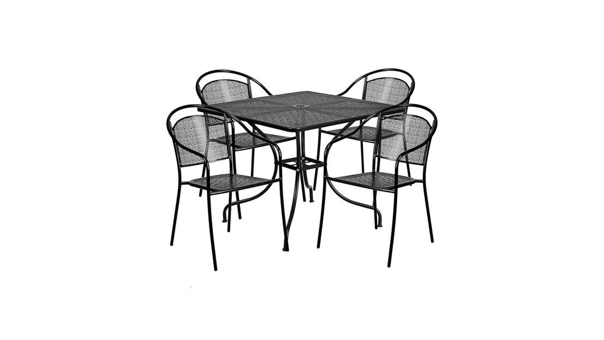 Flash Furniture Oia 5-piece Commercial Grade Steel Patio Table And