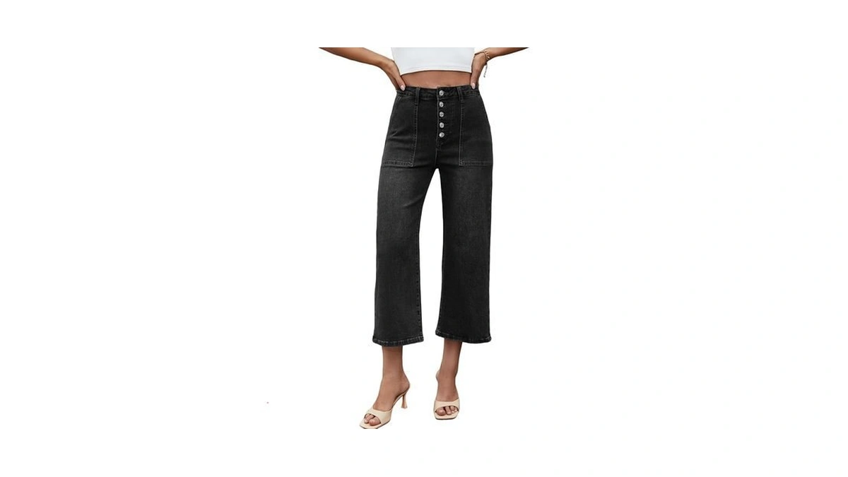 Hdlte Women's High Waist Baggy Boyfriend Jeans - Wide Leg