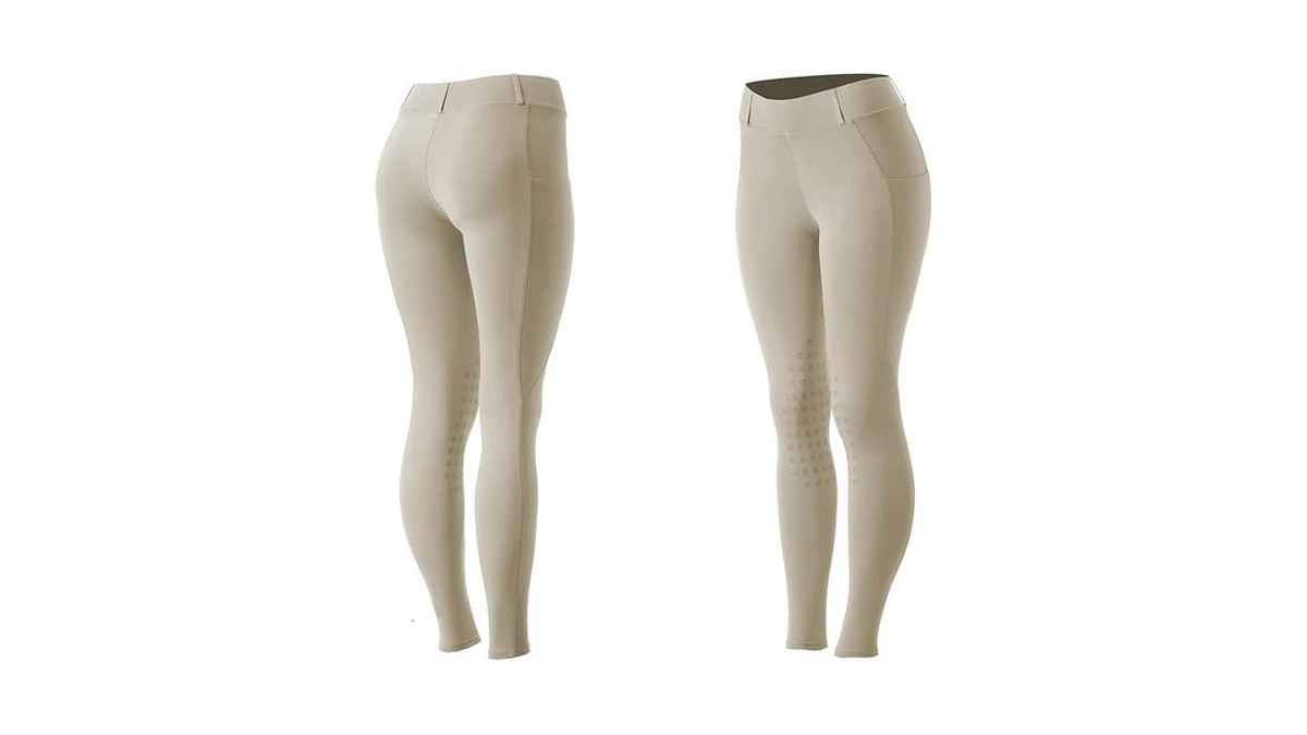 Equinavia Classic Womens Equestrian Silicone Knee Patch Breeches With Phone