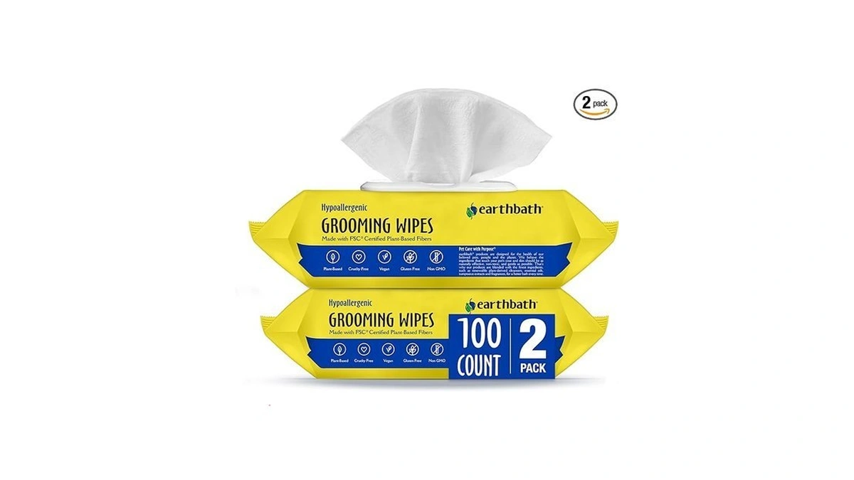 Earthbath, Hypo-allergenic Grooming Wipes - Fragrance Free Dog Wipes For