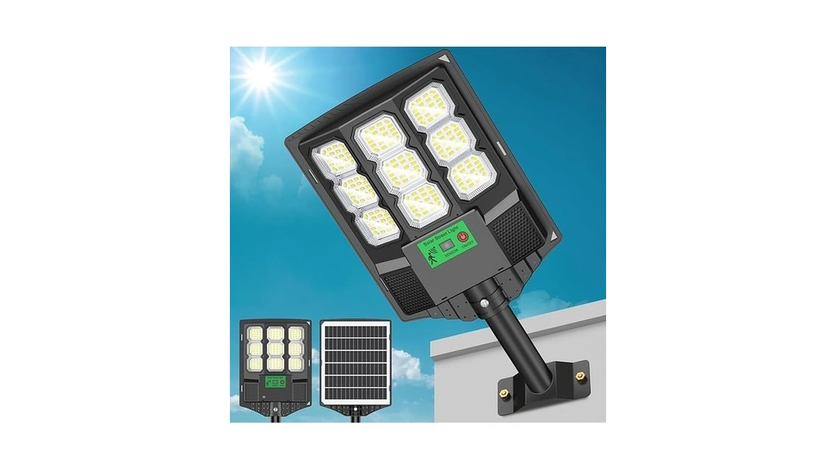 Mutois Solar Street Lights Outdoor, 12000lm Led Solar Street Lights