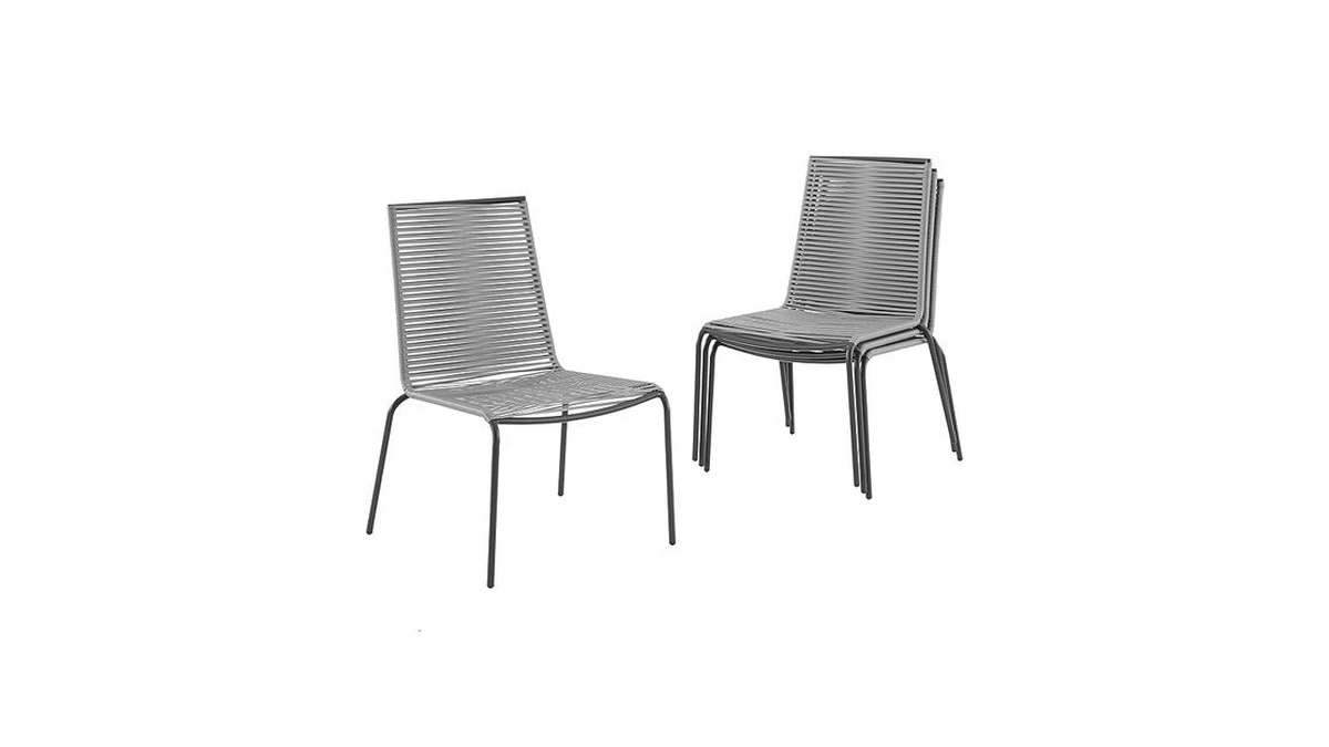 Crosley Furniture Fenton 4-piece Stackable Outdoor Chair Set, Wicker Patio
